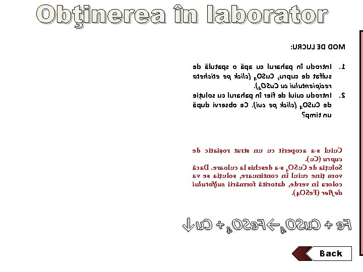 Obţinerea în laborator : URCUL ED DOM ed ălutaps o ăpa uc lurahap nî