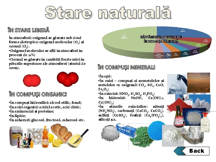 Stare naturală ÎN STARE LIBERĂ În atmosferă: oxigenul se găsește sub două forme alotropice: Stare naturală ÎN STARE LIBERĂ În atmosferă: oxigenul se găsește sub două forme alotropice:
