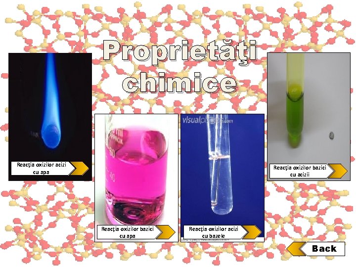 Proprietăţi chimice Reacţia oxizilor acizi cu apa Reacţia oxizilor bazici cu acizii Reacţia oxizilor Proprietăţi chimice Reacţia oxizilor acizi cu apa Reacţia oxizilor bazici cu acizii Reacţia oxizilor