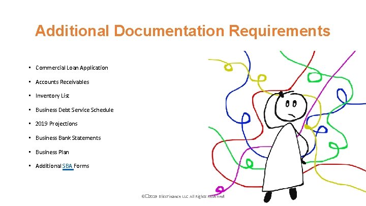 Additional Documentation Requirements • Commercial Loan Application • Accounts Receivables • Inventory List •