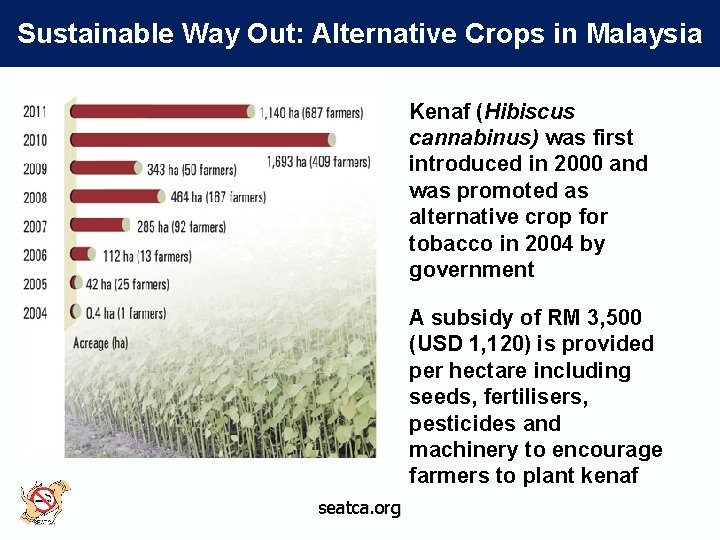 Sustainable Way Out: Alternative Crops in Malaysia Kenaf (Hibiscus cannabinus) was first introduced in
