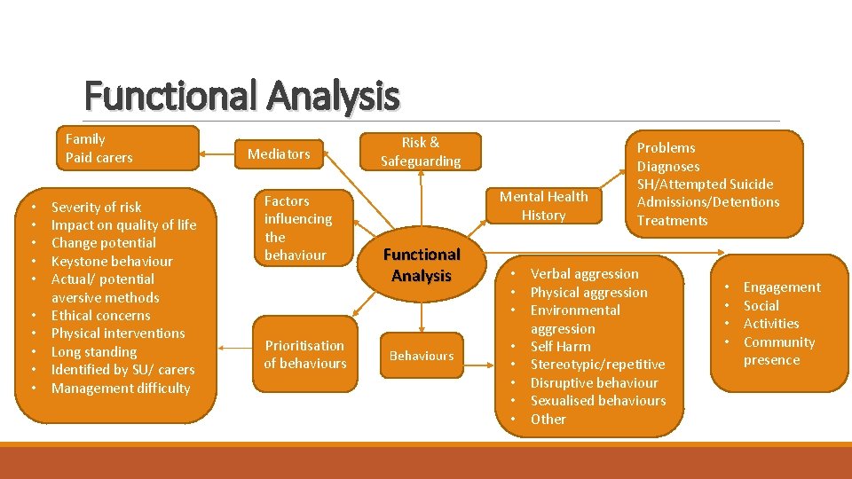 Functional Analysis Family Paid carers • • • Severity of risk Impact on quality Functional Analysis Family Paid carers • • • Severity of risk Impact on quality