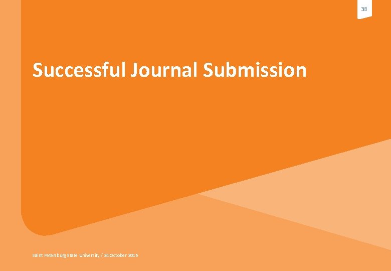 38 Successful Journal Submission Saint Petersburg State University / 24 October 2016 