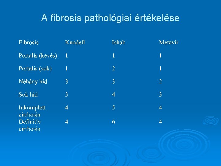 A fibrosis pathológiai értékelése 