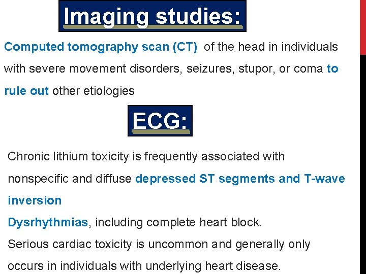 Imaging studies: Computed tomography scan (CT) of the head in individuals with severe movement