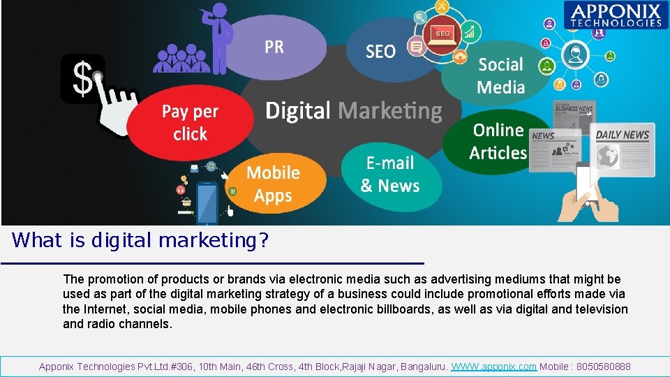Digital Marketing What is digital marketing? The promotion of products or brands via electronic