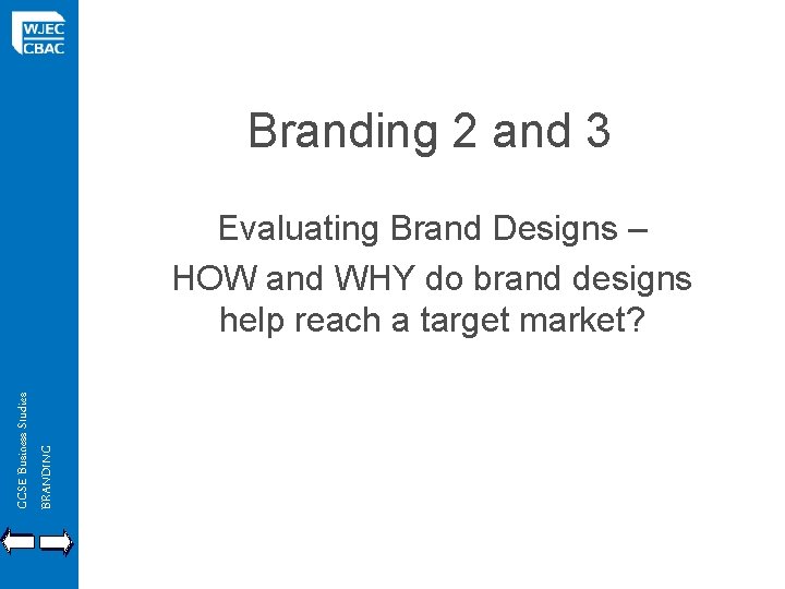Branding 2 and 3 GCSE Business Studies BRANDING Evaluating Brand Designs – HOW and