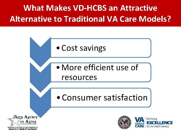 What Makes VD-HCBS an Attractive Alternative to Traditional VA Care Models? • Cost savings