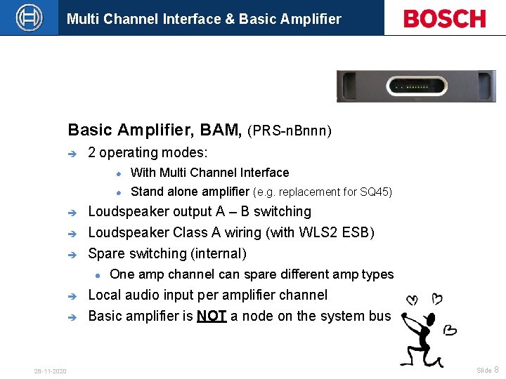 Multi Channel Interface & Basic Amplifier, BAM, (PRS-n. Bnnn) è è 2 operating modes: