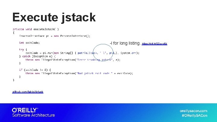 Execute jstack -l for long listing. https: //bit. ly/2 Zocu. Ez github. com/takipi/jstack 