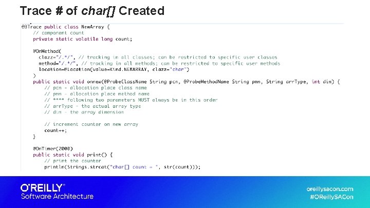 Trace # of char[] Created 