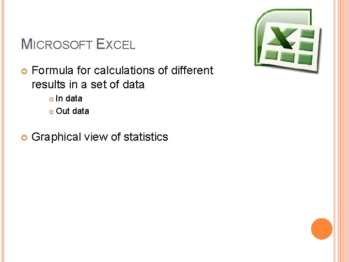 MICROSOFT EXCEL Formula for calculations of different results in a set of data In