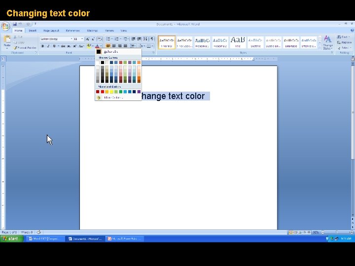 Changing text color How to change text color 