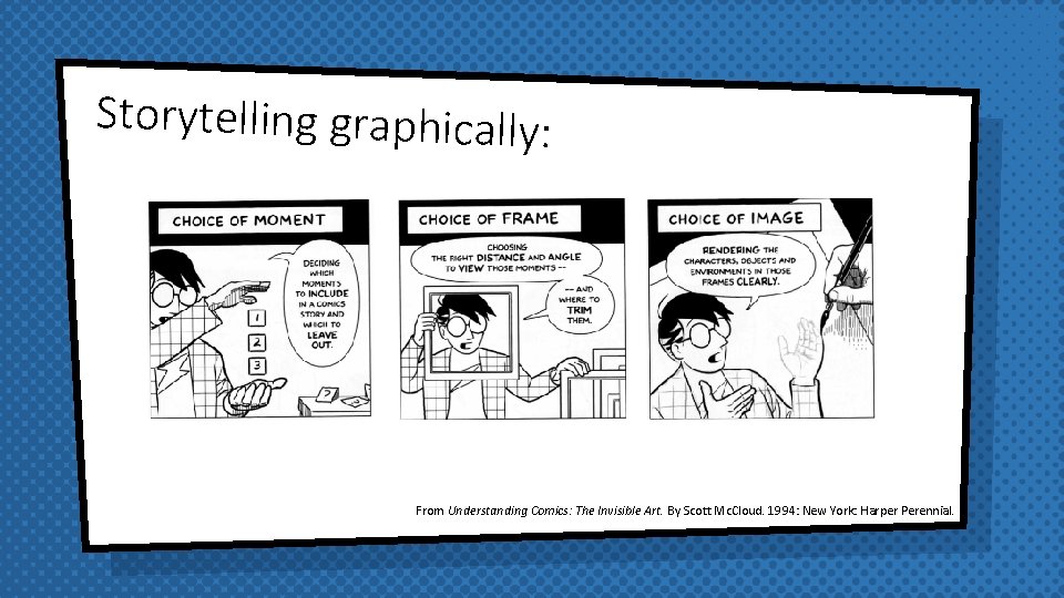 Storytelling graphically: From Understanding Comics: The Invisible Art. By Scott Mc. Cloud. 1994: New Storytelling graphically: From Understanding Comics: The Invisible Art. By Scott Mc. Cloud. 1994: New
