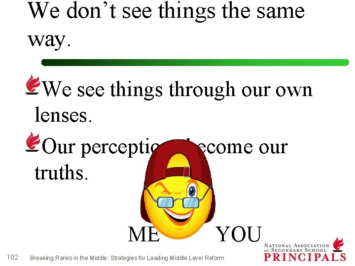 We don’t see things the same way. We see things through our own lenses.
