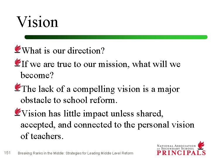 Vision What is our direction? If we are true to our mission, what will