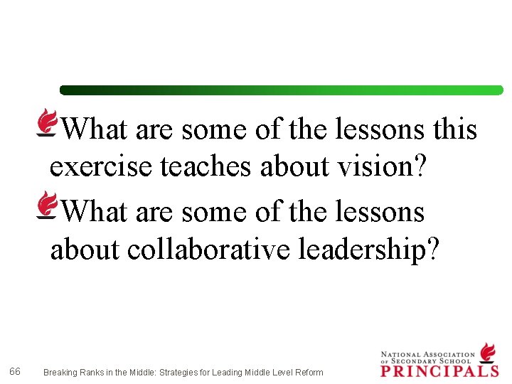 What are some of the lessons this exercise teaches about vision? What are some