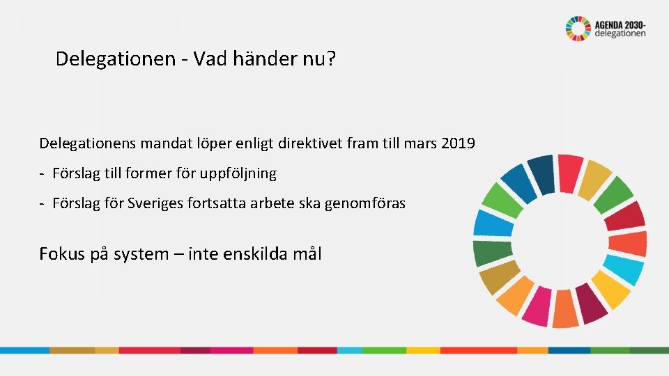 Delegationen - Vad händer nu? Delegationens mandat löper enligt direktivet fram till mars 2019