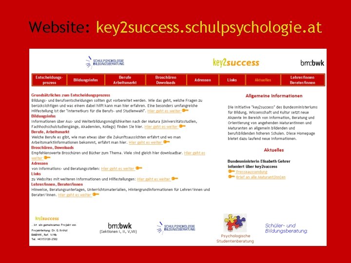 Website: key 2 success. schulpsychologie. at 