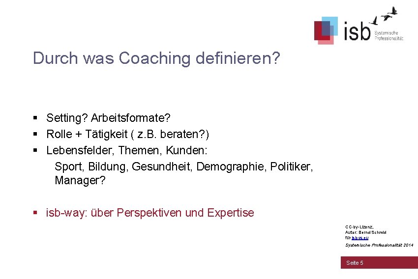 Durch was Coaching definieren? § Setting? Arbeitsformate? § Rolle + Tätigkeit ( z. B.