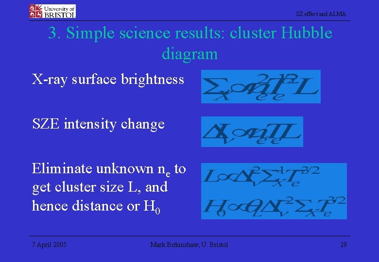 SZ effect and ALMA 3. Simple science results: cluster Hubble diagram X-ray surface brightness