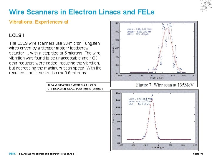 Wire Scanners in Electron Linacs and FELs Vibrations: Experiences at LCLS I The LCLS