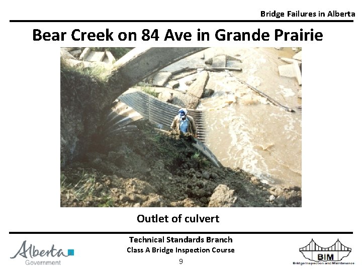 Bridge Failures in Alberta Bear Creek on 84 Ave in Grande Prairie Outlet of