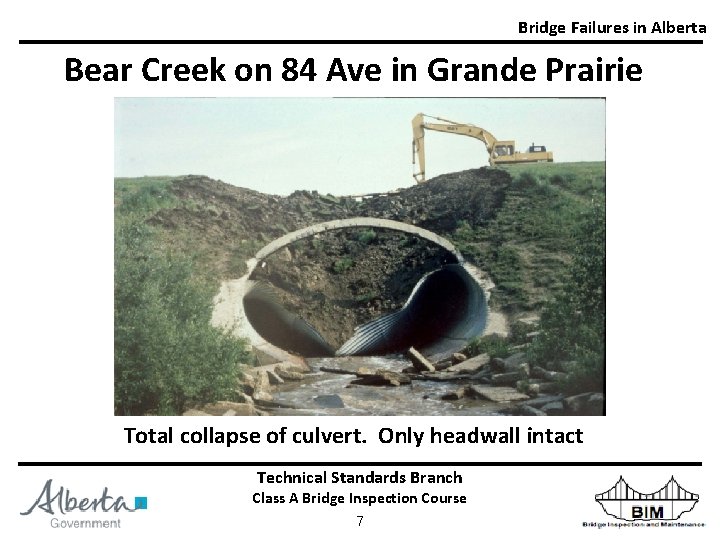 Bridge Failures in Alberta Bear Creek on 84 Ave in Grande Prairie Total collapse