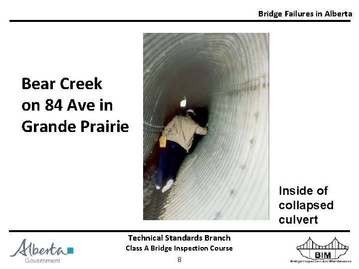 Bridge Failures in Alberta Bear Creek on 84 Ave in Grande Prairie Inside of