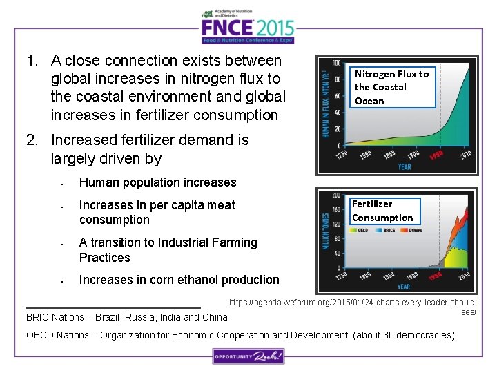 1. A close connection exists between global increases in nitrogen flux to the coastal