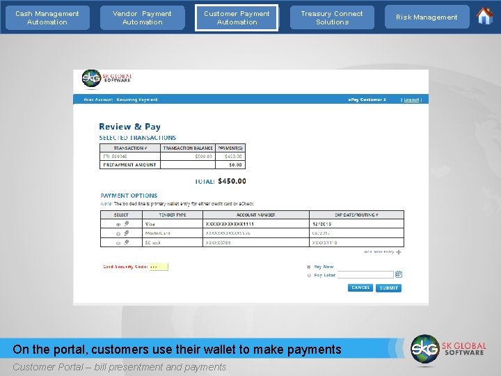 Cash Management Automation Vendor Payment Automation Customer Payment Automation Treasury Connect Solutions On the