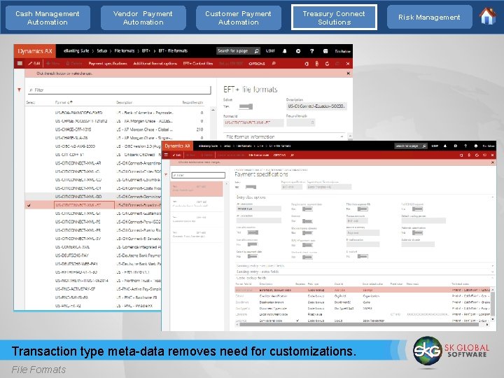 Cash Management Automation Vendor Payment Automation Customer Payment Automation Treasury Connect Solutions Transaction type