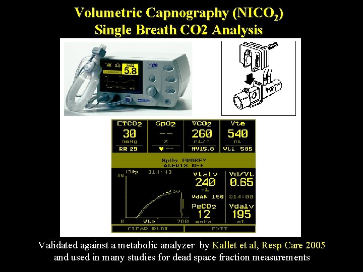 Volumetric Capnography (NICO 2) Single Breath CO 2 Analysis Validated against a metabolic analyzer