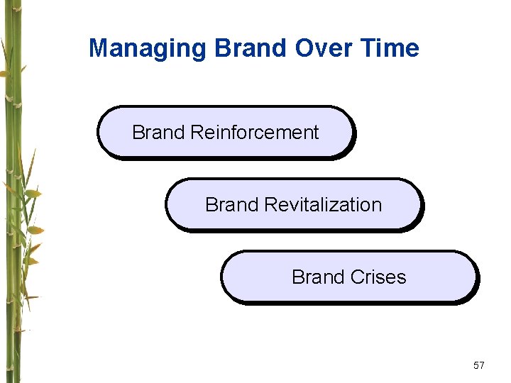 Managing Brand Over Time Brand Reinforcement Brand Revitalization Brand Crises 57 