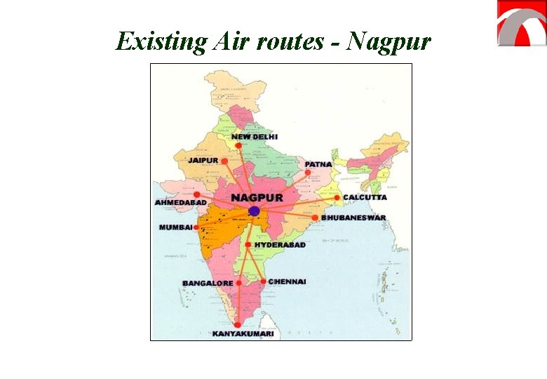 Existing Air routes - Nagpur 