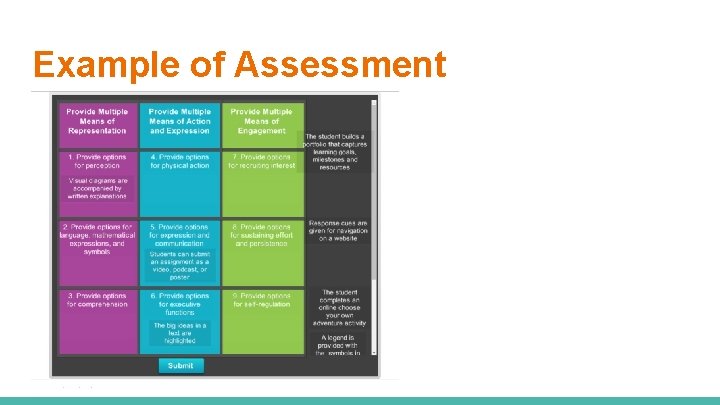 Example of Assessment 