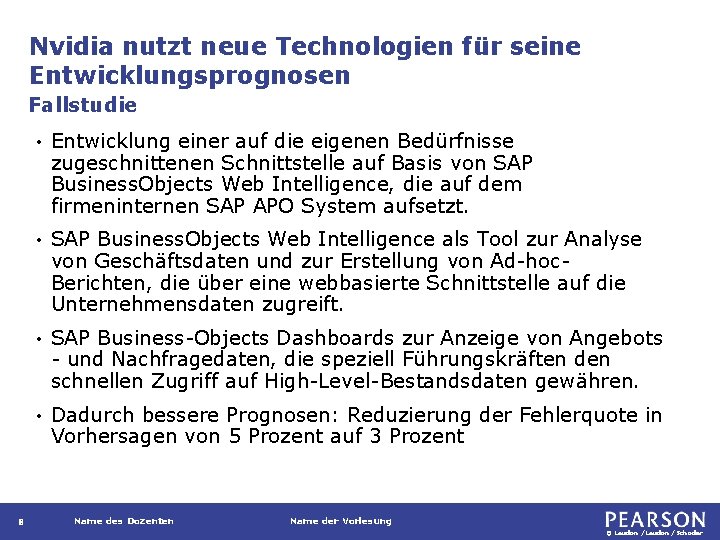 Nvidia nutzt neue Technologien für seine Entwicklungsprognosen Fallstudie 8 • Entwicklung einer auf die