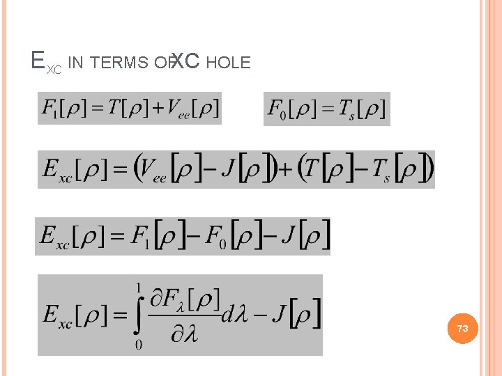 EXC IN TERMS OFXC HOLE 73 