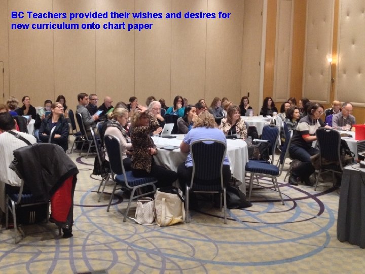 BC Teachers provided their wishes and desires for new curriculum onto chart paper 