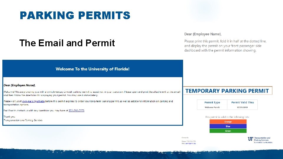 PARKING PERMITS Body Heading The Email and Permit 