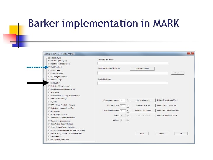 Barker implementation in MARK 