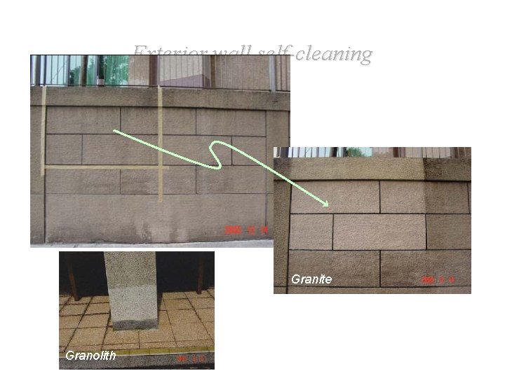 Exterior wall self-cleaning Granite Granolith 
