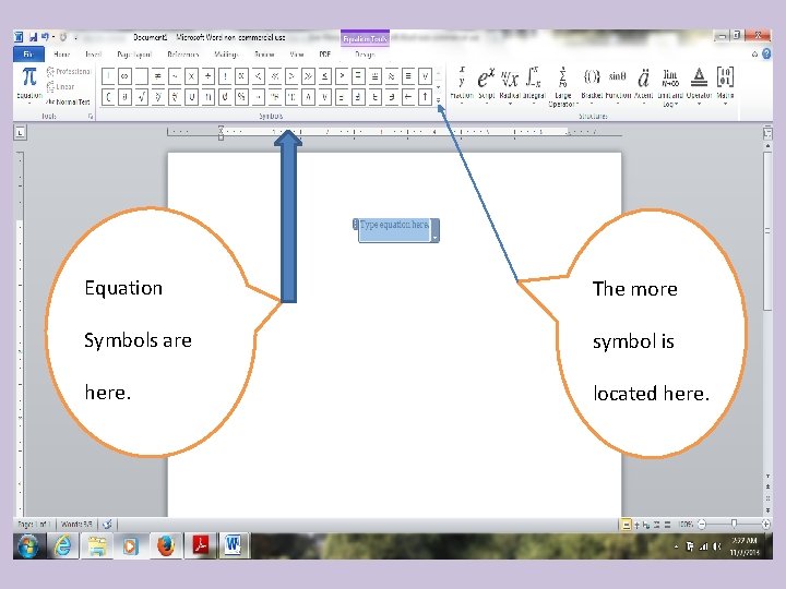 Equation The more Symbols are symbol is here. located here. 