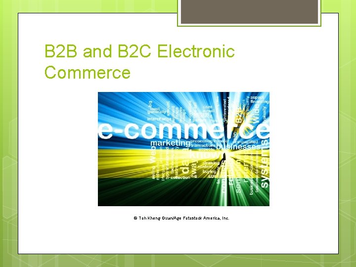 B 2 B and B 2 C Electronic Commerce © Toh Kheng Guan/Age Fotostock