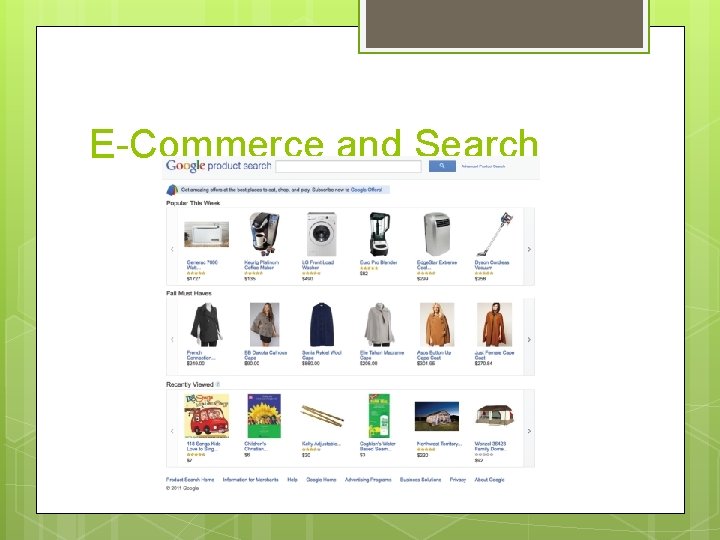 E-Commerce and Search 