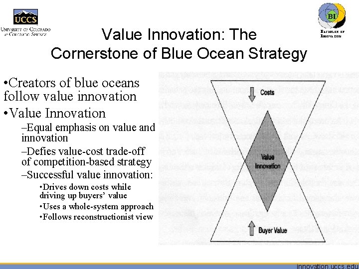 Value Innovation: The Cornerstone of Blue Ocean Strategy • Creators of blue oceans follow