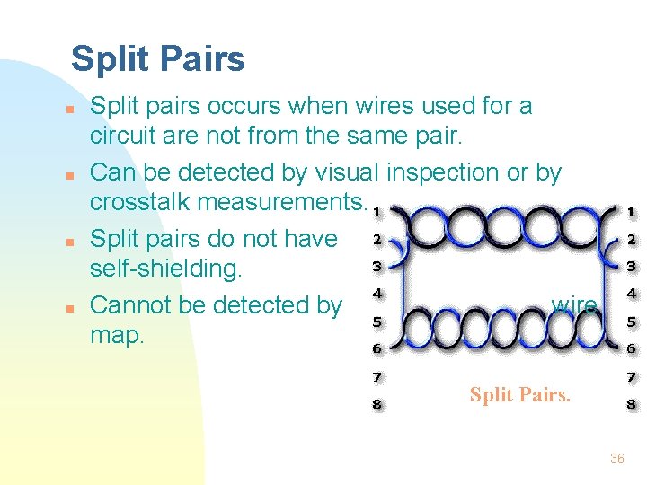 Split Pairs n n Split pairs occurs when wires used for a circuit are