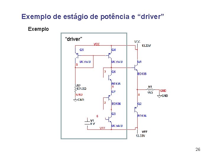 Exemplo de estágio de potência e “driver” Exemplo “driver” 26 