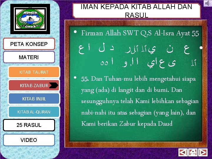 IMAN KEPADA KITAB ALLAH DAN RASUL • Firman Allah SWT Q. S Al-Isra Ayat