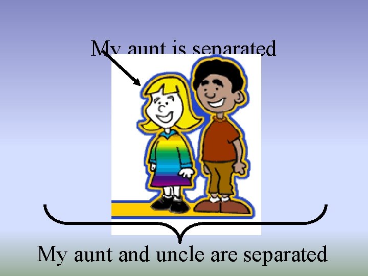 My aunt is separated My aunt and uncle are separated 